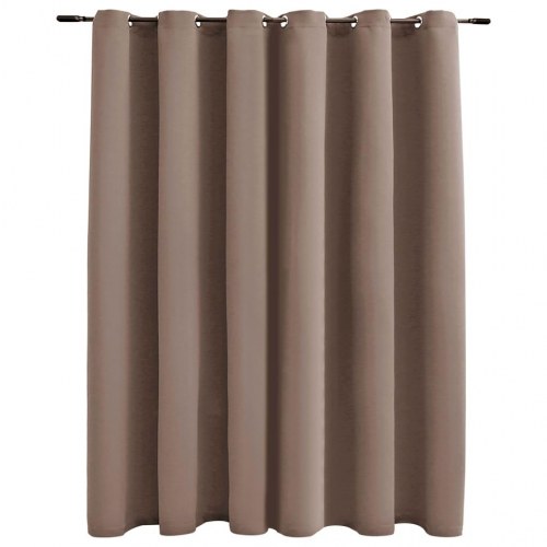Mørklægningsgardin med metalringe 290 × 245 cm - gråbrun