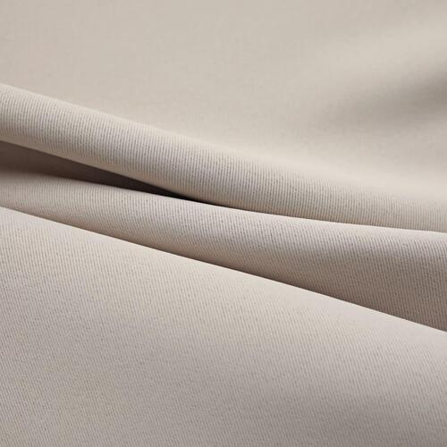 Lysdæmpende gardiner 2 stk. med metalringe 140 x 225 cm beige