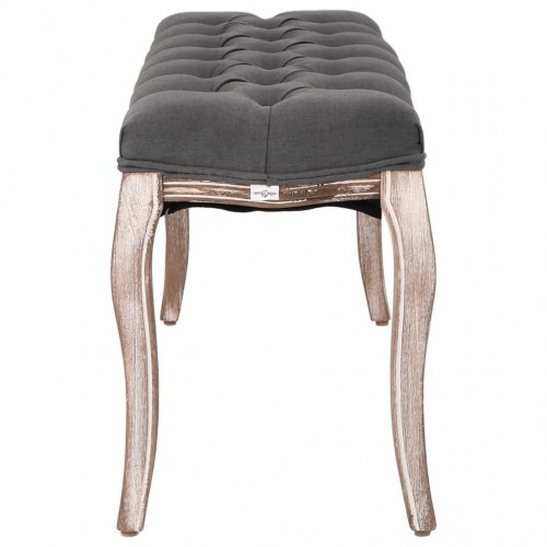 Bænk 110x38x48 cm lærred massivt træ mørkegrå
