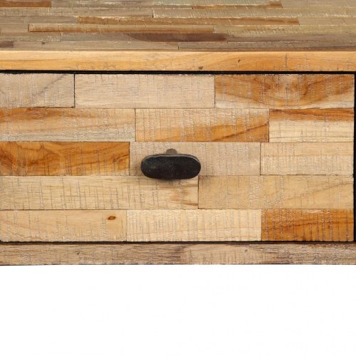 Aflastningsbord i massivt genbrugsteak - 120 × 30 × 76 cm, med 4 skuffer