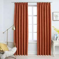 Lysdæmpende gardiner med kroge 2 stk. 140 x 225 cm rustfarve