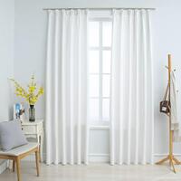 Lysdæmpende gardiner med kroge 2 stk. 140 x 175 cm råhvid