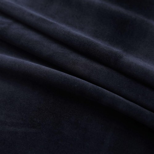 Mørklægningsgardiner 2 stk. med ringe 140 x 245 cm fløjl sort