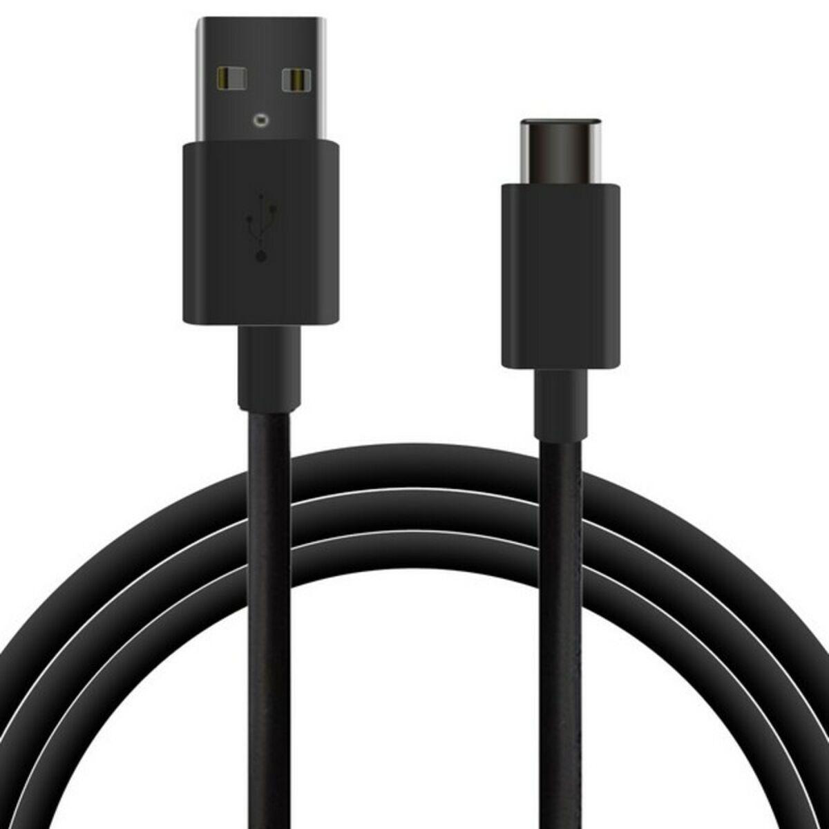 USB-C kabel KSIX 1 m - USB-A til USB-C, sort