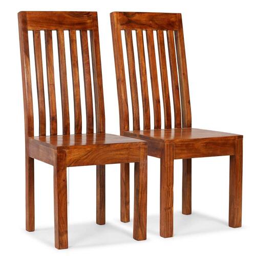 Spisebordsstole 2 stk. massivt træ med honningfinish moderne