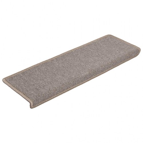Trappemåtter - 15 stk. lysebrun, 65 × 21 × 4 cm, rektangulære kanter