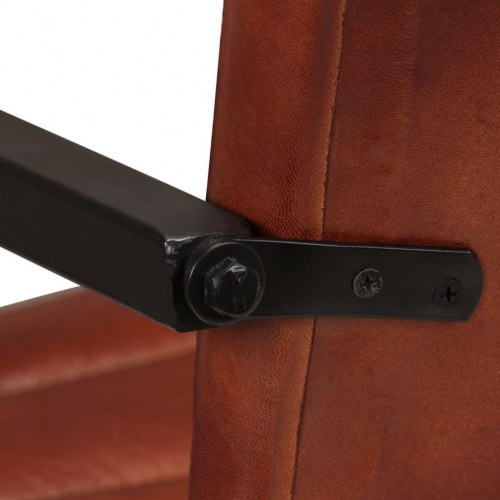 Spisebordsstole 2 stk. ægte læder brun