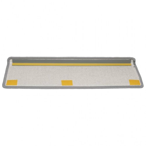 Trappemåtter 15 stk. - 65 × 21 × 4 cm, lysegrå med rektangulær kant