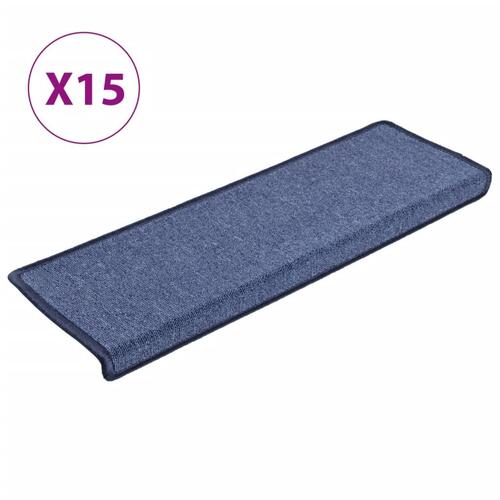 15 stk. trappemåtter 65x21x4 cm blå