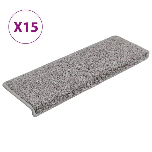 Trappemåtter 15 stk. - 65×21×4 cm, grå rektangulær kant