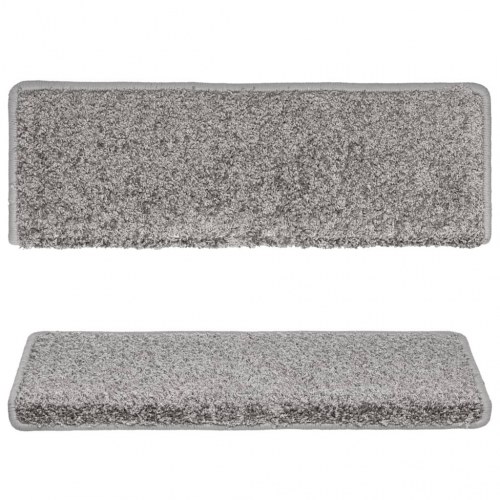 Trappemåtter 15 stk. - 65×21×4 cm, grå rektangulær kant