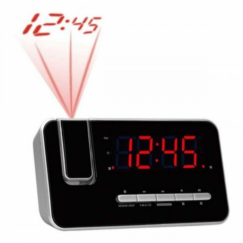 Denver Electronics CRP-618 clockradio med FM og projektion - sort/rød