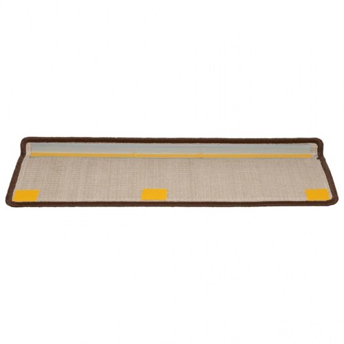 Trappemåtter - 15 stk. 65×21×4 cm, brun, rektangulære kanter