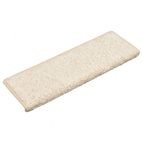 Trappemåtter 15 stk. - 65 × 21 × 4 cm - hvid, rektangulær kant