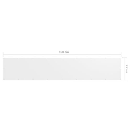 Altanafskærmning 75x400 cm oxfordstof hvid
