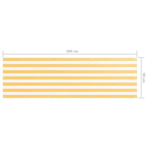 Altanafskærmning 90x300 cm oxfordstof hvid og gul