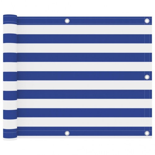 Altanafskærmning 75x300 cm oxfordstof hvid og blå