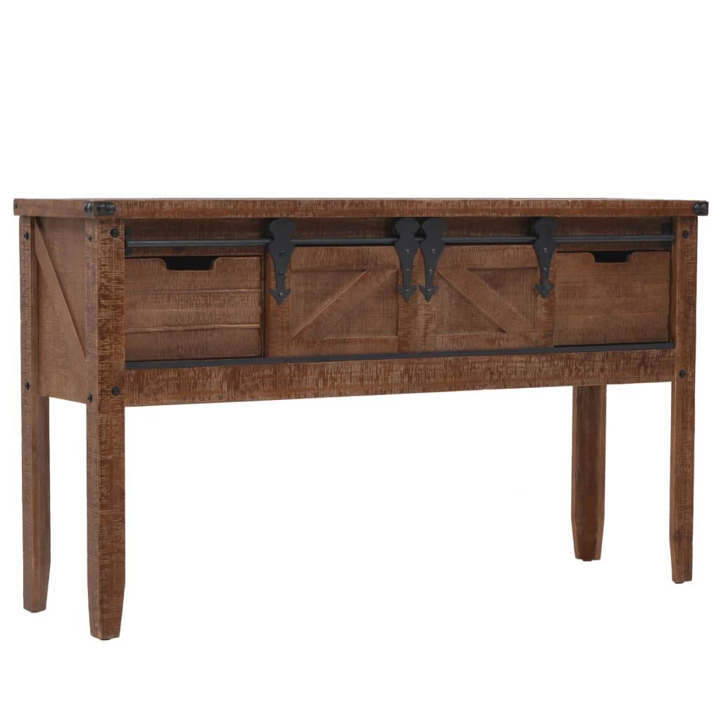 Konsolskab I Massivt Grantræ 131 X 35 5 X 75 Cm Brun