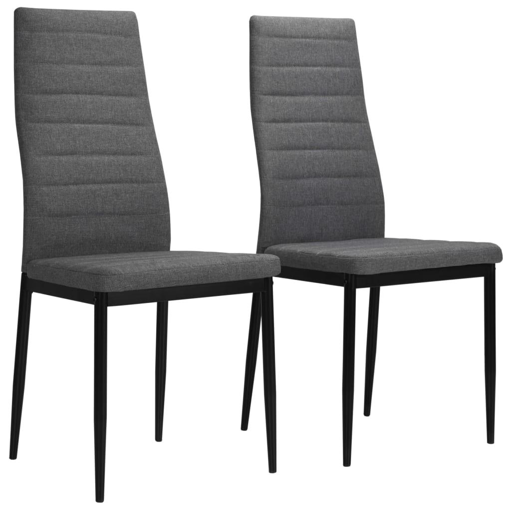 Spisebordsstol 2 stk. stof lysegrå