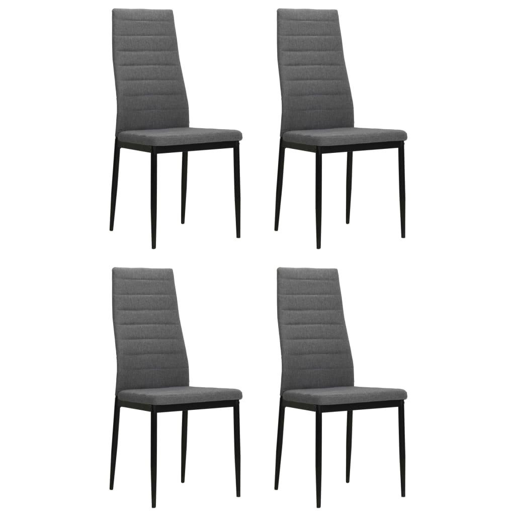 Spisebordsstole 4 stk. stof lysegrå