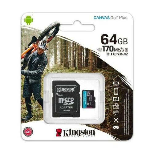 Mikro-SD-hukommelseskort med adapter Kingston SDCG3 Sort 64 GB