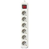 Stikdåse - 6 udtag med kontakt Silver Electronics Hvid 1,5 m