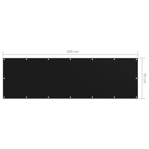 Altanafskærmning 90x300 cm oxfordstof sort
