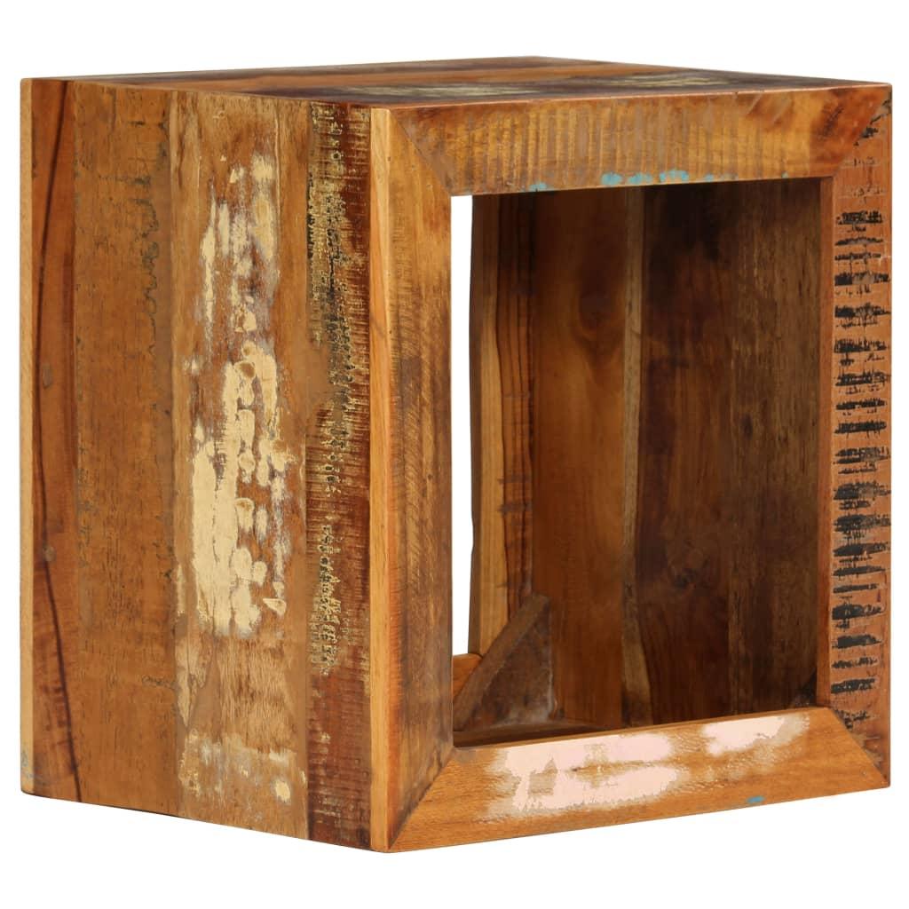 Skammel 40x30x40 cm massivt genbrugstræ