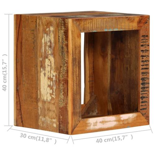 Skammel 40x30x40 cm massivt genbrugstræ