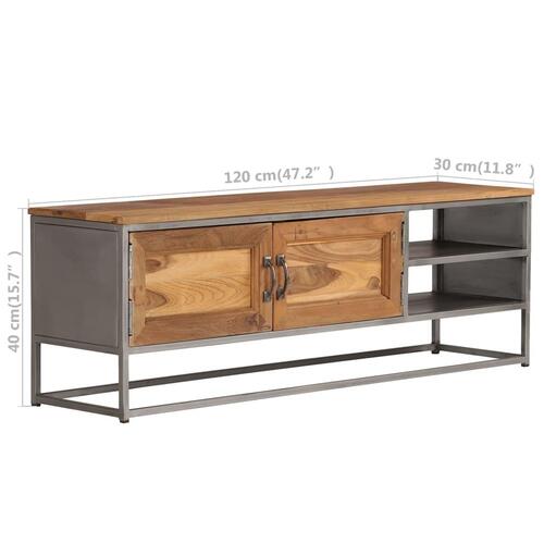TV-skab genanvendt teak og stål 120 x 30 x 40 cm