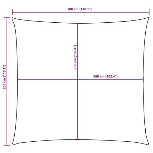 Solsejl 3x3 m oxfordstof firkantet antracitgrå