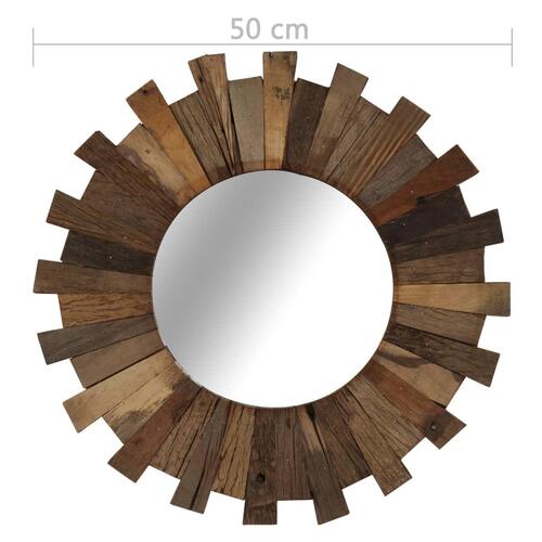 Vægspejl 50 cm massivt genbrugstræ