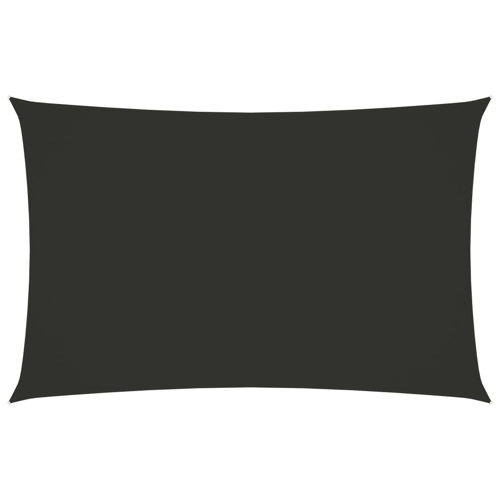 Solsejl 2x5 m oxfordstof rektangulær antracitgrå
