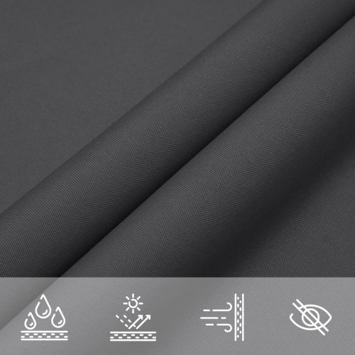 Solsejl 2,5 × 3,5 m i oxfordstof - rektangulær, antracitgrå
