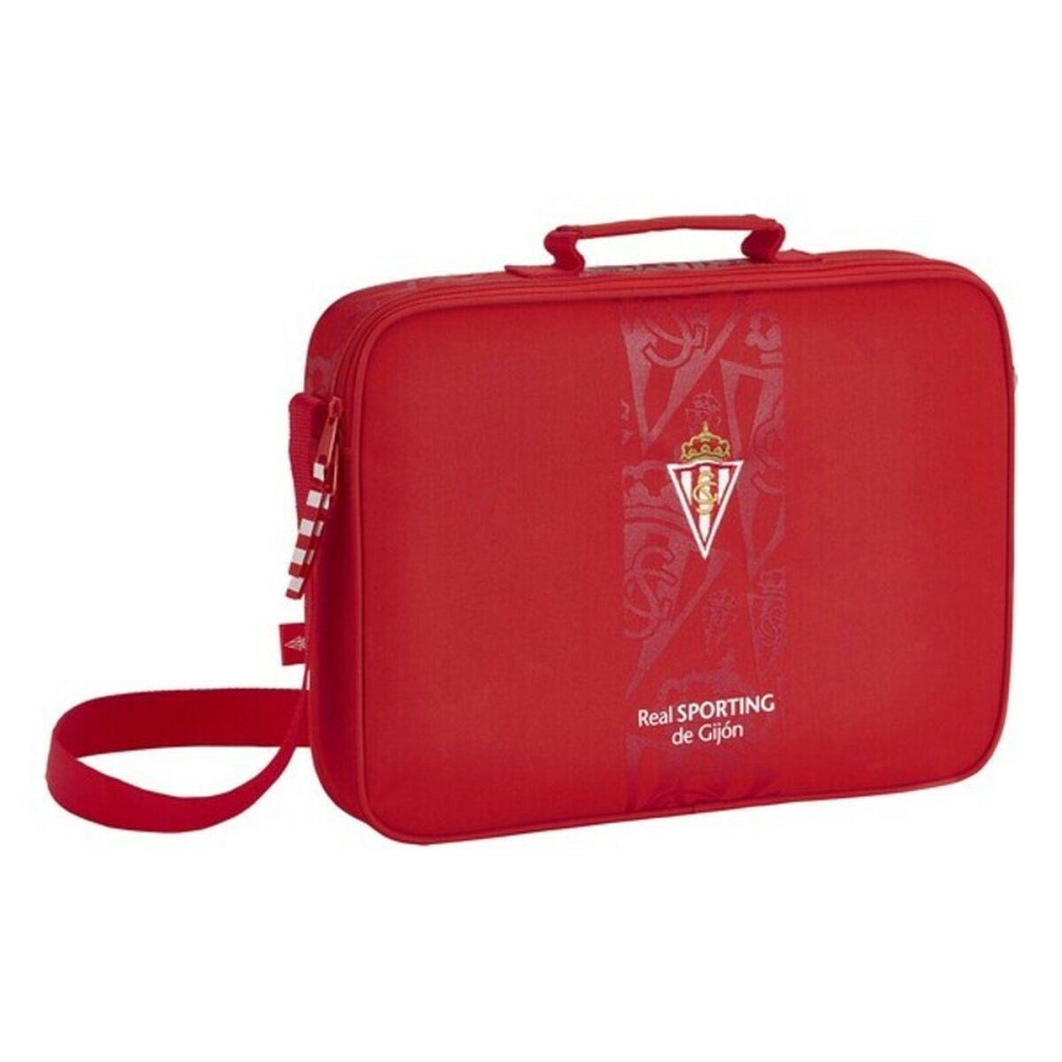 Skole Skoletaske Real Sporting De Gijón Rød 38 × 28 × 6 Cm
