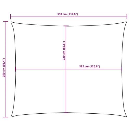 Solsejl 2,5x3,5 m oxfordstof rektangulær antracitgrå