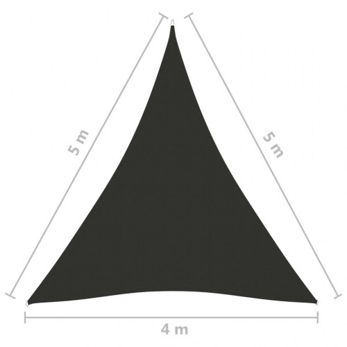 Solsejl trekantet 4×5×5 m - oxfordstof, antracitgrå