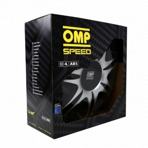 Hjulkapsler OMP Ghost Speed, sort/sølv, 13" - 4 stk.