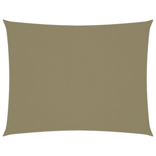 Solsejl 2×3 m rektangulær i oxfordstof - beige