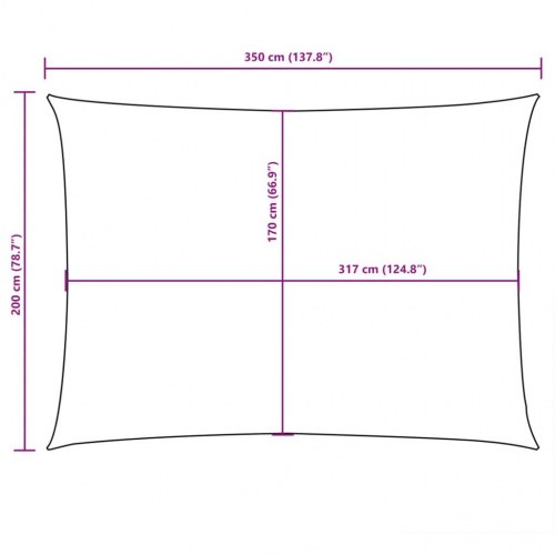 Solsejl 2 × 3,5 m rektangulært i oxfordstof - beige
