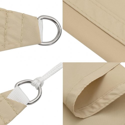 Solsejl 2,5 × 3 m rektangulært - oxfordstof, beige