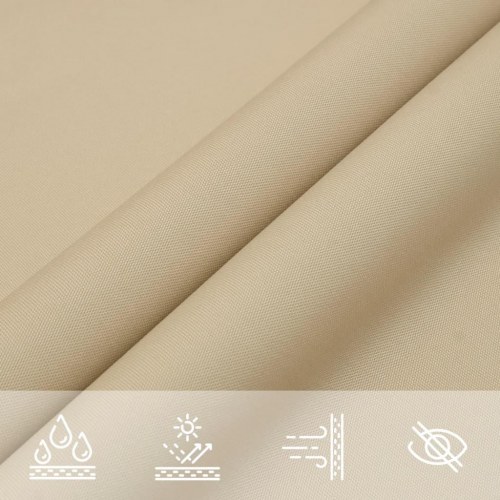 Solsejl 2,5 × 3,5 m rektangulært - oxfordstof, beige