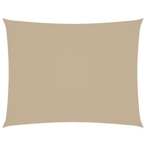 Solsejl 2,5 × 4 m - rektangulær solskærm i oxfordstof, beige