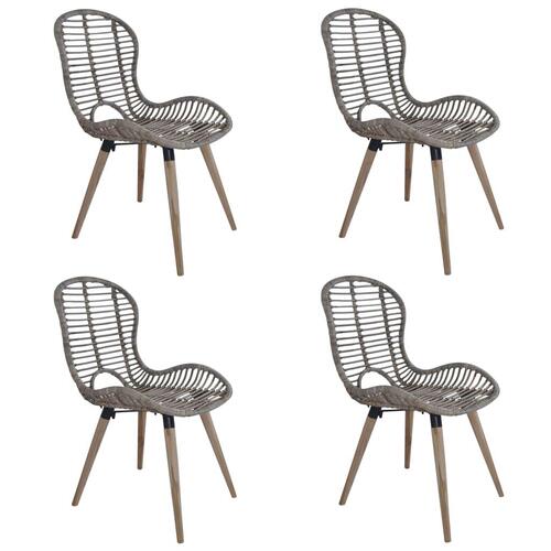 Spisebordsstole 4 stk. naturlig rattan brun
