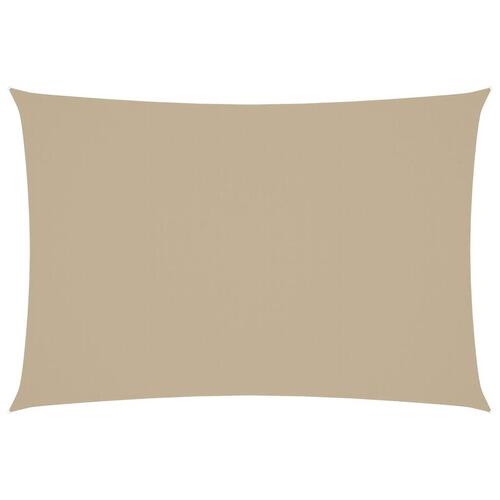 Solsejl 3x5 m rektangulær oxfordstof beige