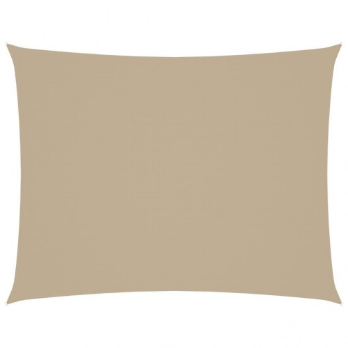 Solsejl 4 × 5 m rektangulært i oxfordstof - beige