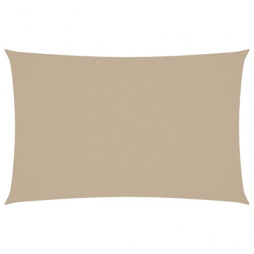 Solsejl 4x7 m rektangulær oxfordstof beige