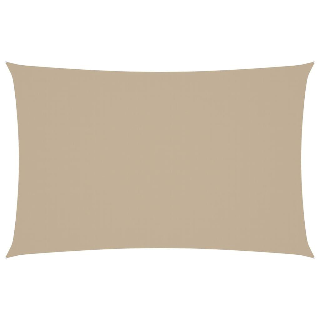 Solsejl 4x7 m rektangulær oxfordstof beige