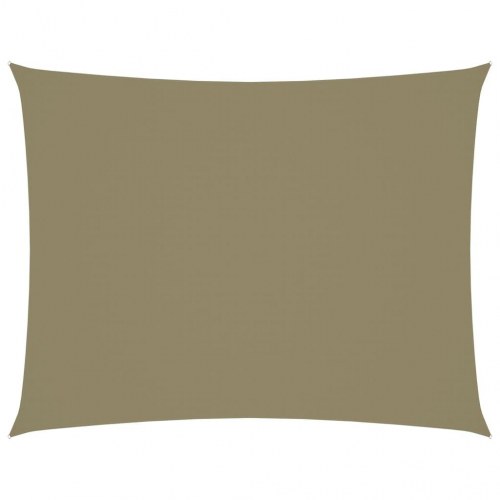 Solsejl 5×6 m - rektangulær i oxfordstof, beige