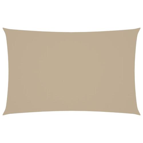 Solsejl 5x8 m rektangulær oxfordstof beige